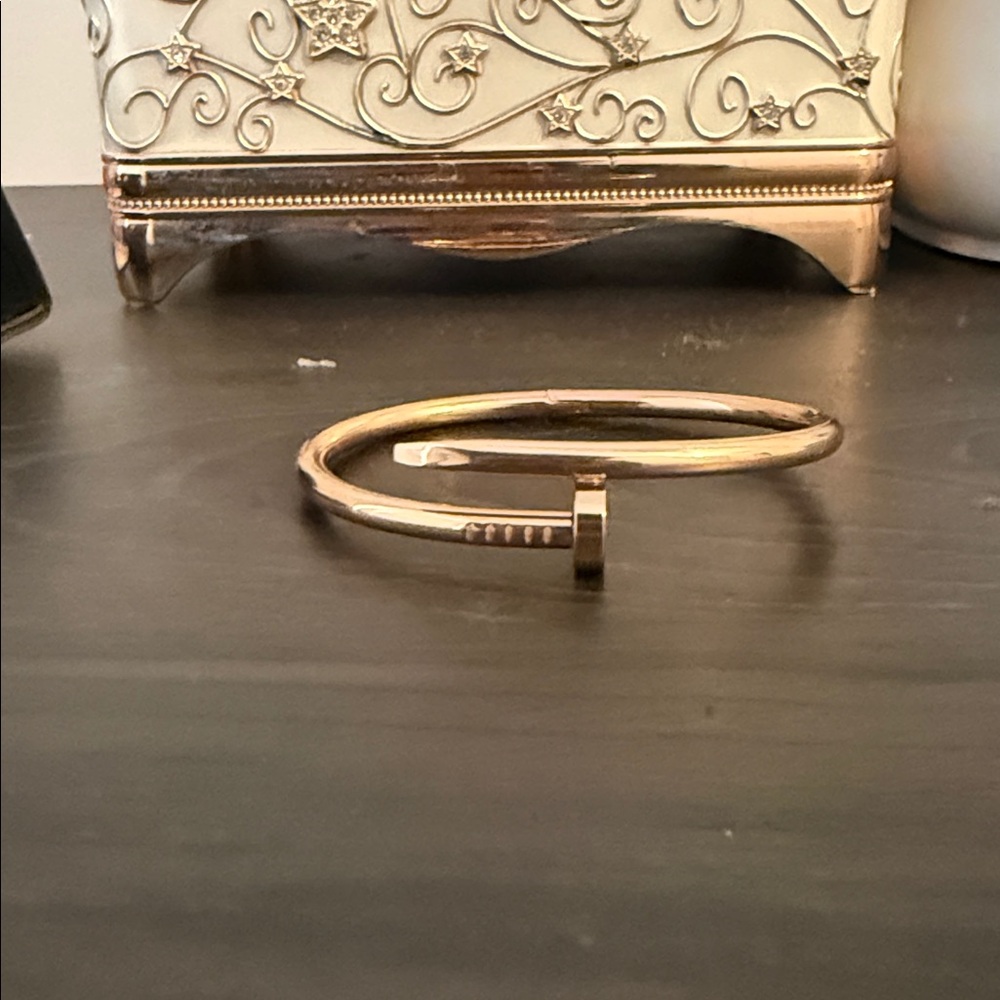 💎LUXURY Rose Gold BRACELET Nail Style Bracelet Stackable Bangle